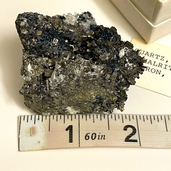Rock, Mineral & Crystal Cluster of Spharlrite, Huaron, Quartz & Pyrite - Picture 12 of 14